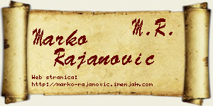 Marko Rajanović vizit kartica